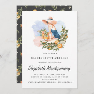 Zielort Bachelorette Wochenende  Zitrusfrüchte Einladung