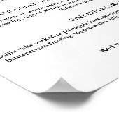 Zielort Cupcake Hochzeitsmenü Dessert Zeichen Poster (Ecke)