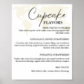 Zielort Cupcake Hochzeitsmenü Dessert Zeichen Poster (Vorne)
