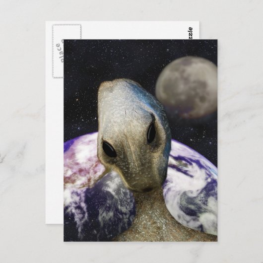 Zielort: Erde Postkarte (Vorne/Hinten)