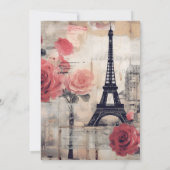 Zielort Frankreich Vintage Einladung (Rückseite)