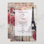Zielort Frankreich Vintage Einladung (Vorne/Hinten)