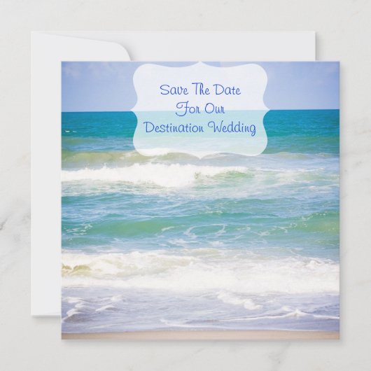 Zielort/Hochzeit am Strand Save the Date (Vorderseite)