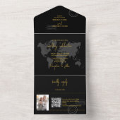 Zielort-Hochzeitspass-Kompass-Hochzeit All In One Einladung (Innen Boden)