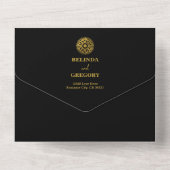 Zielort-Hochzeitspass-Kompass-Hochzeit All In One Einladung (Rückseite)