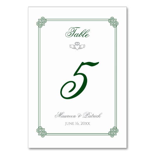 Zielort Irland Tischnummer (Rückseite)