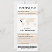 Zielort Karte Boarding Pass Bachelorette Wochenend (Vorderseite)