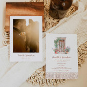 Zielort Rustikales Foto Hochzeit Einladung