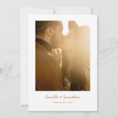 Zielort Rustikales Foto Hochzeit Einladung (Rückseite)