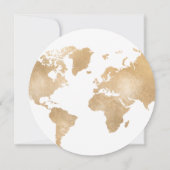 Zielort Save the Date Passport Gold Weltkarte Einladung (Rückseite)