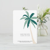 Zielort Tropical Beach Hochzeit Save the Date (Stehend Vorderseite)