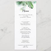 Zielort Tropisches Grün Kalligrafie Abendessen Menükarte (Vorderseite)