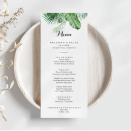 Zielort Tropisches Grün Kalligrafie Abendessen Menükarte