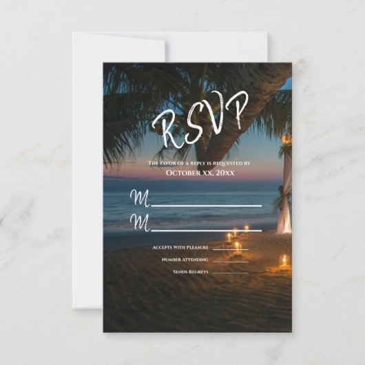 Zielparadies Hochzeit RSVP Karte (Vorderseite)