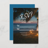 Zielparadies Hochzeit RSVP Karte (Vorne/Hinten)