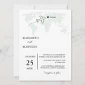 Zielreise Thema Weltkarte Hochzeit Einladung (Vorderseite)