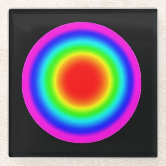Zielscheibe für Liebe – Pride-Kunst  Glasuntersetzer (Vorderseite)