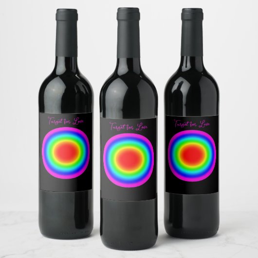 Zielscheibe für Liebe – Pride-Kunst Weinetikett (Flaschen)