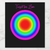Zielscheibe für Liebe – Pride-Kunst Weinetikett (Einzelnes Label)