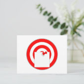 Zielscheibe mit Notizzettel Postkarte (Stehend Vorderseite)