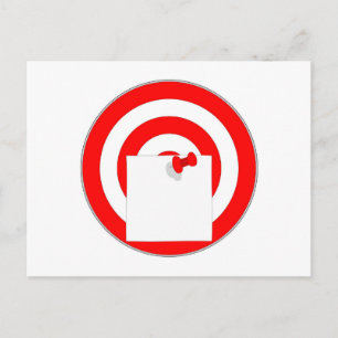 Zielscheibe mit Notizzettel Postkarte