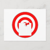 Zielscheibe mit Notizzettel Postkarte (Vorderseite)