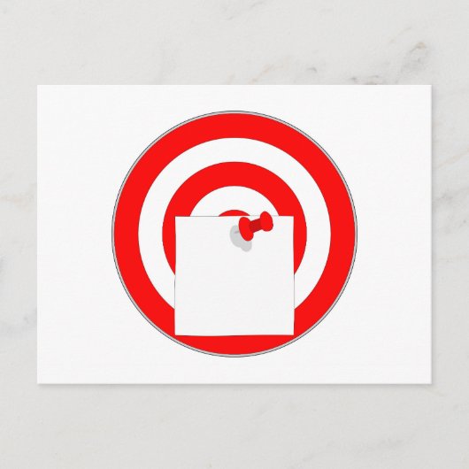 Zielscheibe mit Notizzettel Postkarte (Vorderseite)