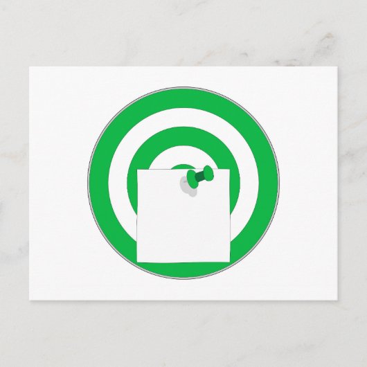Zielscheibe mit Notizzettel Postkarte (Vorderseite)