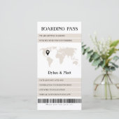 Zielseite: Beige Electronic Boarding Pass Save The Date (Stehend Vorderseite)