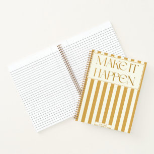 Zielsetzung Gold gestreift minimalistisches Motiva Notizblock