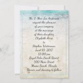 Zielstrandhochzeit mit Braut und Bräutigam Einladung (Rückseite)