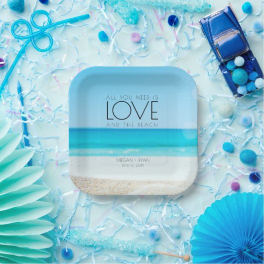 Zielstrandhochzeit Pappteller (Party)