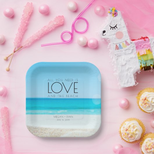 Zielstrandhochzeit Pappteller (Party)