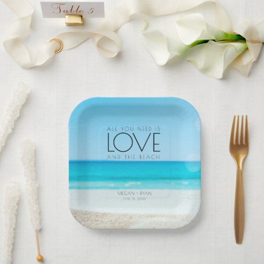 Zielstrandhochzeit Pappteller (Hochzeit)