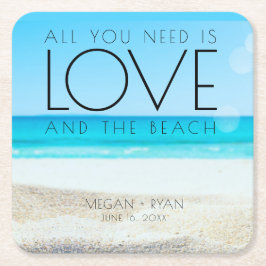 Zielstrandhochzeit Rechteckiger Pappuntersetzer