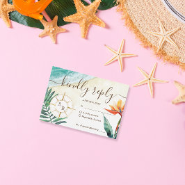 Zielstrandhochzeitsmonographie RSVP Karte