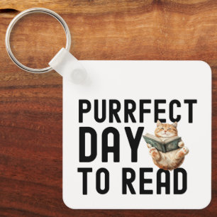 Zieltag zum Lesen von Cat Bookworm Quote Schlüsselanhänger