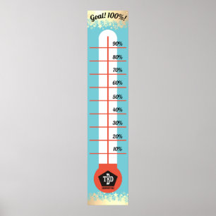 Zielthermometer Verkaufskarte der Mitarbeiter Poster