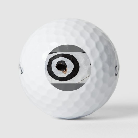 Zieltränen auf Golfbälle (Vorderseite)