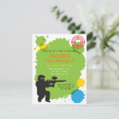 Zielverschlossene Paintball-Geburtstags-Party Einladung (Stehend Vorderseite)