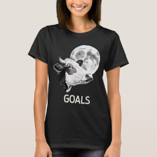 Zielvorgabe für Kuh Moon Motivierend Zitat Inspira T-Shirt