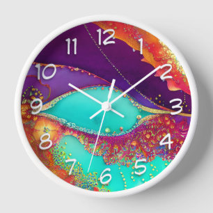 Ziemlich abstrakte strandartige Kunst Uhr