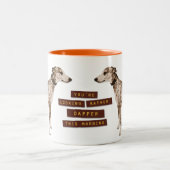 Ziemlich adrettes Whippet Zweifarbige Tasse (Mittel)