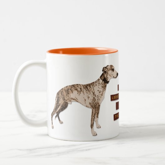 Ziemlich adrettes Whippet Zweifarbige Tasse (Links)
