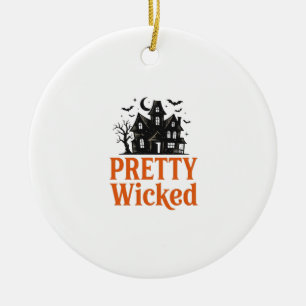 Ziemlich Böse Vintage Halloween Spukhaus-Shirt Keramik Ornament