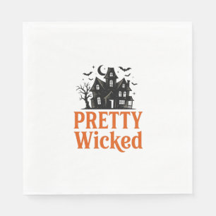 Ziemlich Böse Vintage Halloween Spukhaus-Shirt Serviette