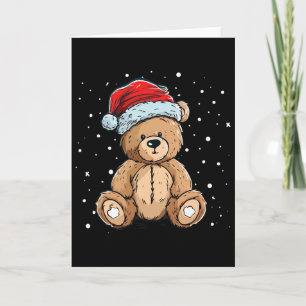 Ziemlich cool mit Weihnachtsmannmütze für Bären un Karte