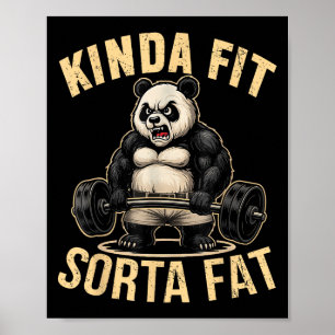 Ziemlich Fit Einigermaßen Fett - Lustiger Gym Pand Poster