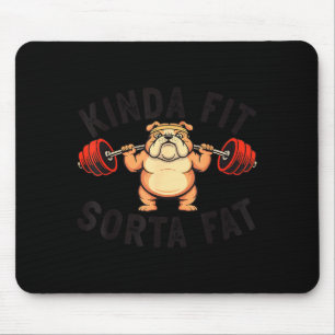 Ziemlich fit, irgendwie fett, lustiger Gym-Bulldog Mousepad