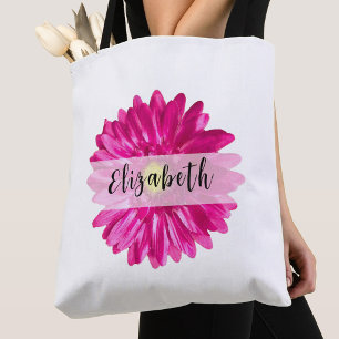 Ziemlich heiße rosa Daisy mit individuellem Namen Tasche